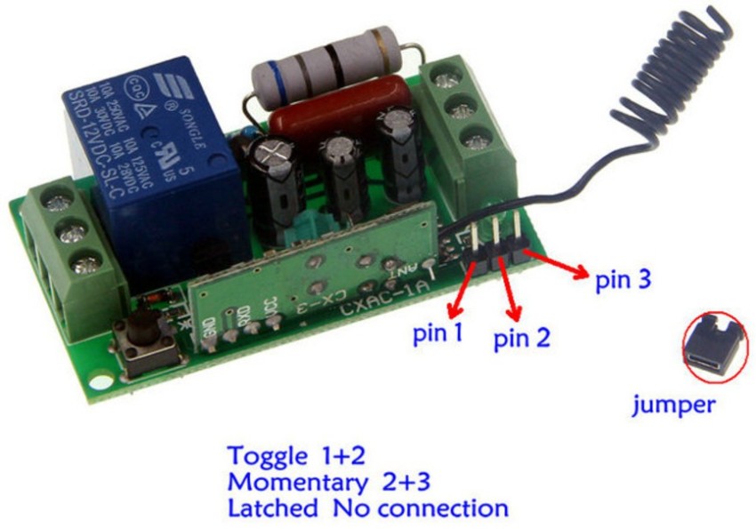 DC 3.7V 5V 12V 24V 1A Mini Wireless Remote Control Switch on Off Kit Momentary 433MHz