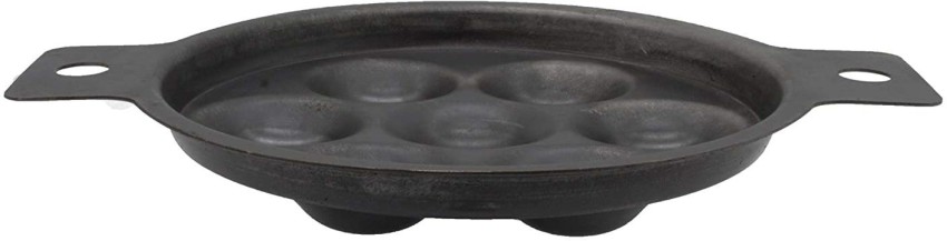 RudraEco Pre-Seasoned Cast Iron 9 Pits Square Paniyaram Pan (7 Inch)