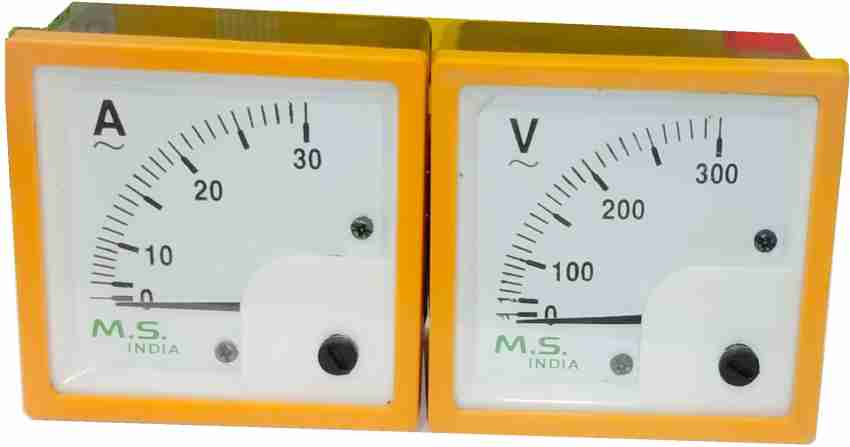 M S control 72MM Analog Voltmeter 0-300V and 0-30Amp Analog Ammeter Voltmeter  Voltmeter Price in India - Buy M S control 72MM Analog Voltmeter 0-300V and  0-30Amp Analog Ammeter Voltmeter Voltmeter online
