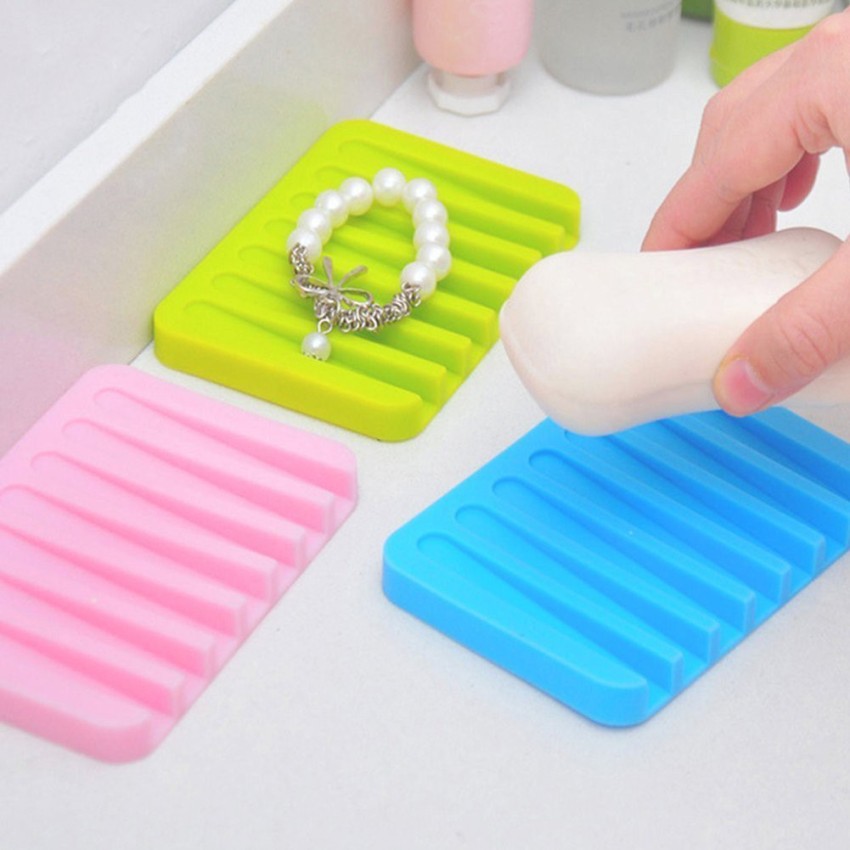 Magnusdeal Silicon soap drying mat Self Draining Silicone Drying