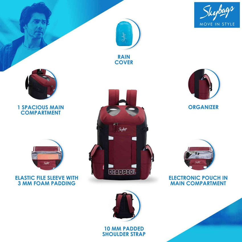 Skybags with rain cover and shoe compartment top