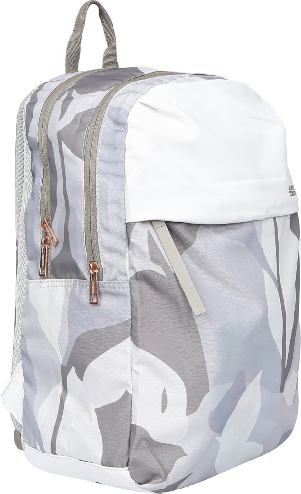 Grey and shop white backpack