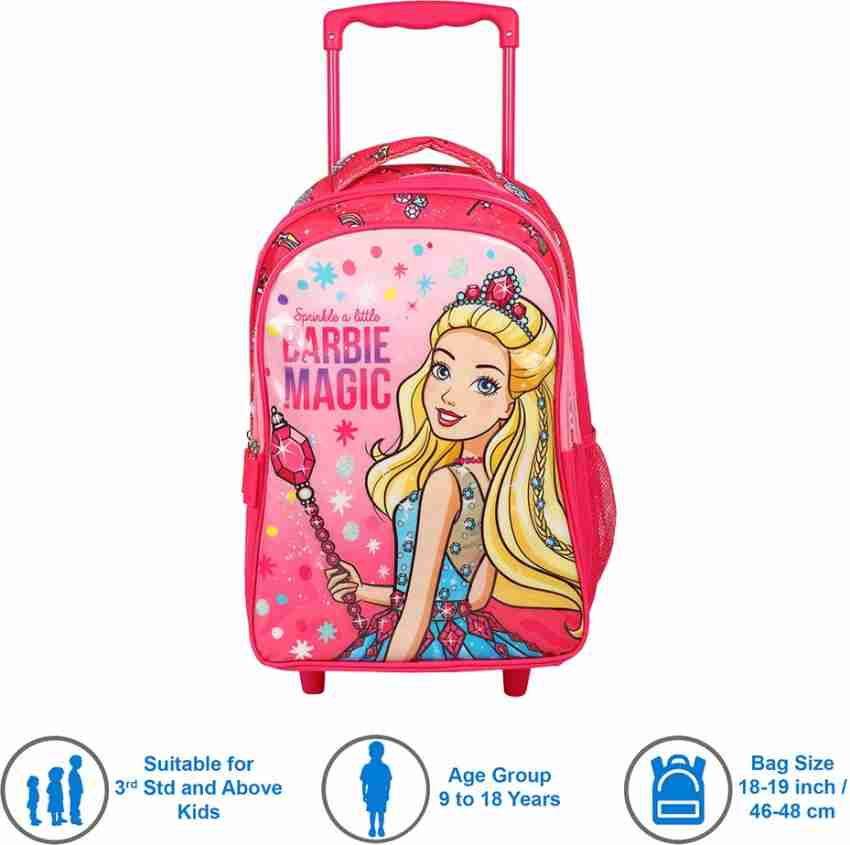 Barbie school bags with trolley best sale