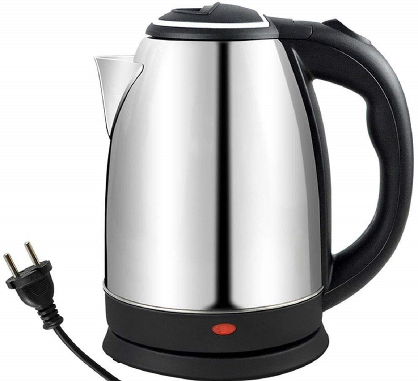 QUALIMATE Automatic Stainless Steel Electric Kettle with Auto Shut Off  Multipurpose Extra Large Cattle Electric with Handle Hot Water Tea Coffee  Maker Water Boiler, Boiling Milk (Black) Electric Kettle Price in India -