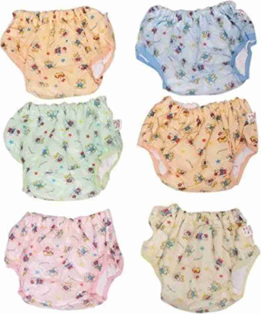 4-6mo+ Medium Cotton Plastic Panty Diaper Cover Infant Baby