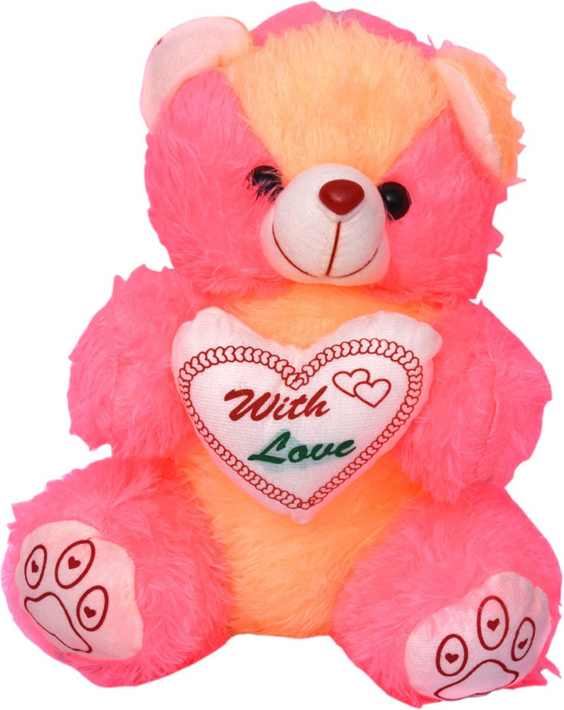 Pink and yellow teddy bear discount