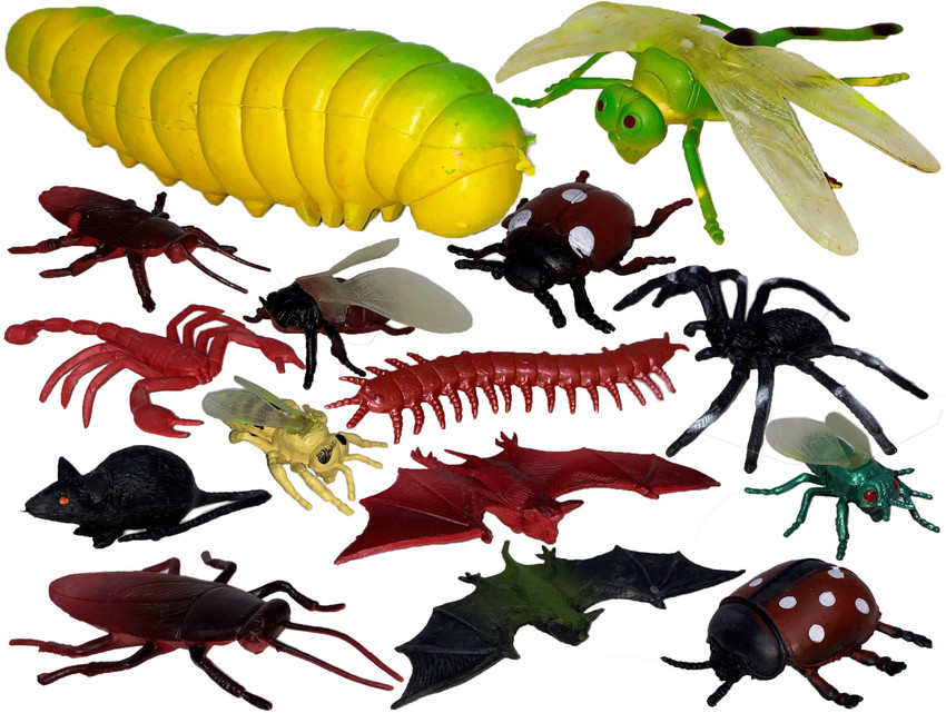 Miniature Mart Toy Insect Bug Action Figure Set 15 Piece Playset