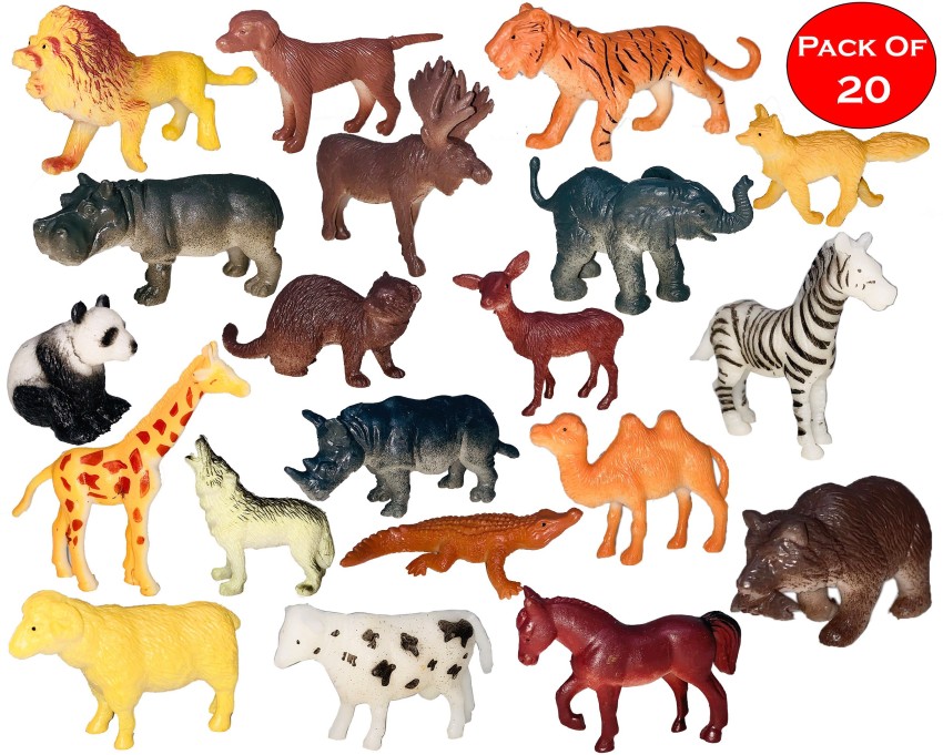 Animals Figure, 25 Piece Realistic Animals Toys Set(4 inch), Jungle Wild  Vinyl Plastic Animal Learning Toys for Boys Girls Kids Toddlers Forest