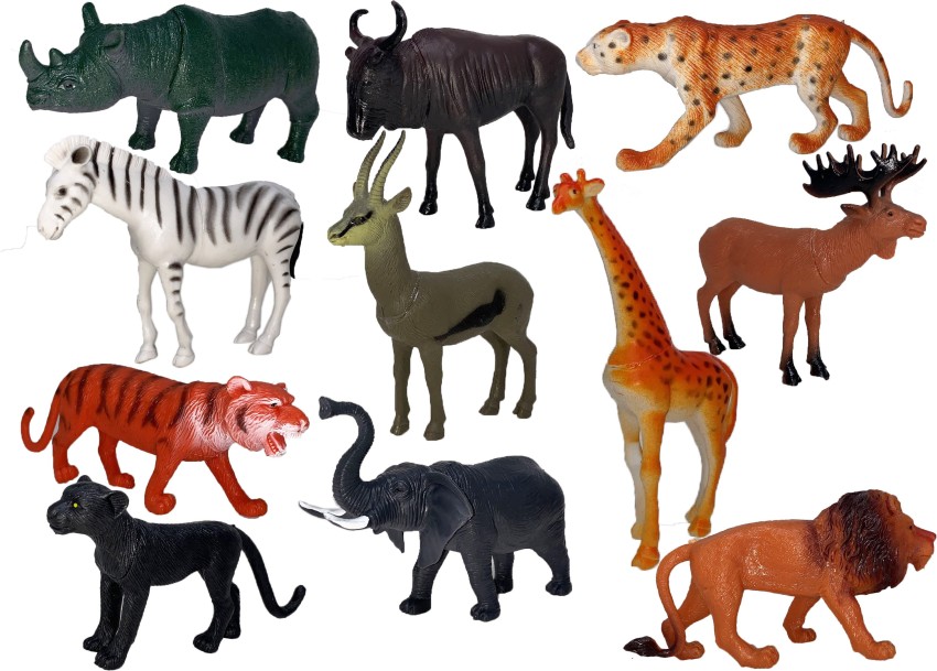Miniature Mart Pack Of 12 Mini Animal Figures Toy, Realistic Small