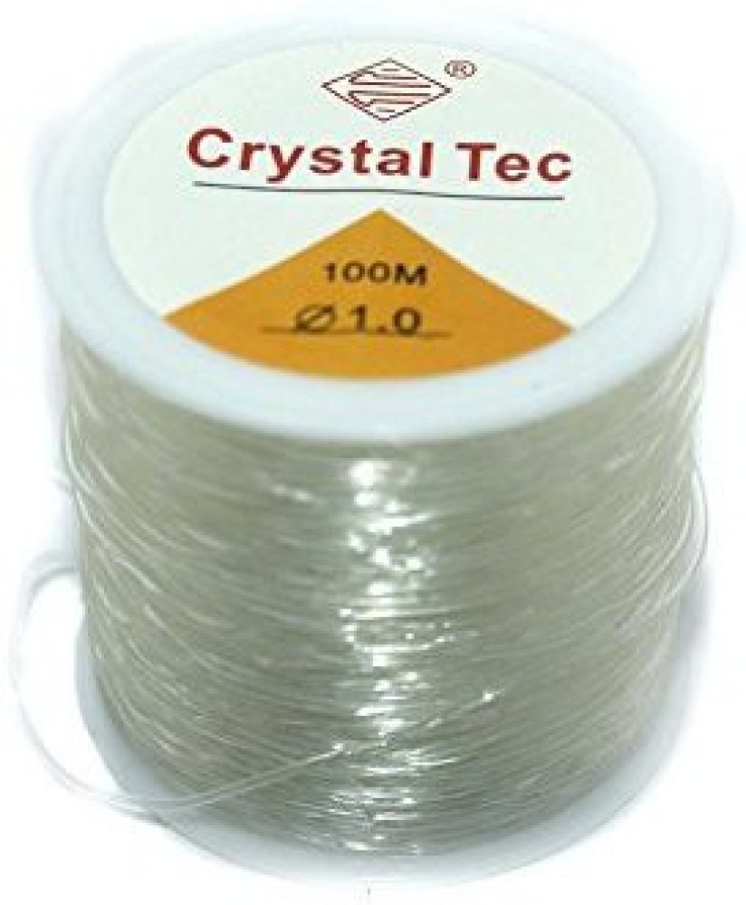 Crafto Clear Crystal Elastic Cord Thread Beading String Cord for Beading  and Jeweller Making 100 Mtrs Spool Size 1 mm - Clear Crystal Elastic Cord  Thread Beading String Cord for Beading and