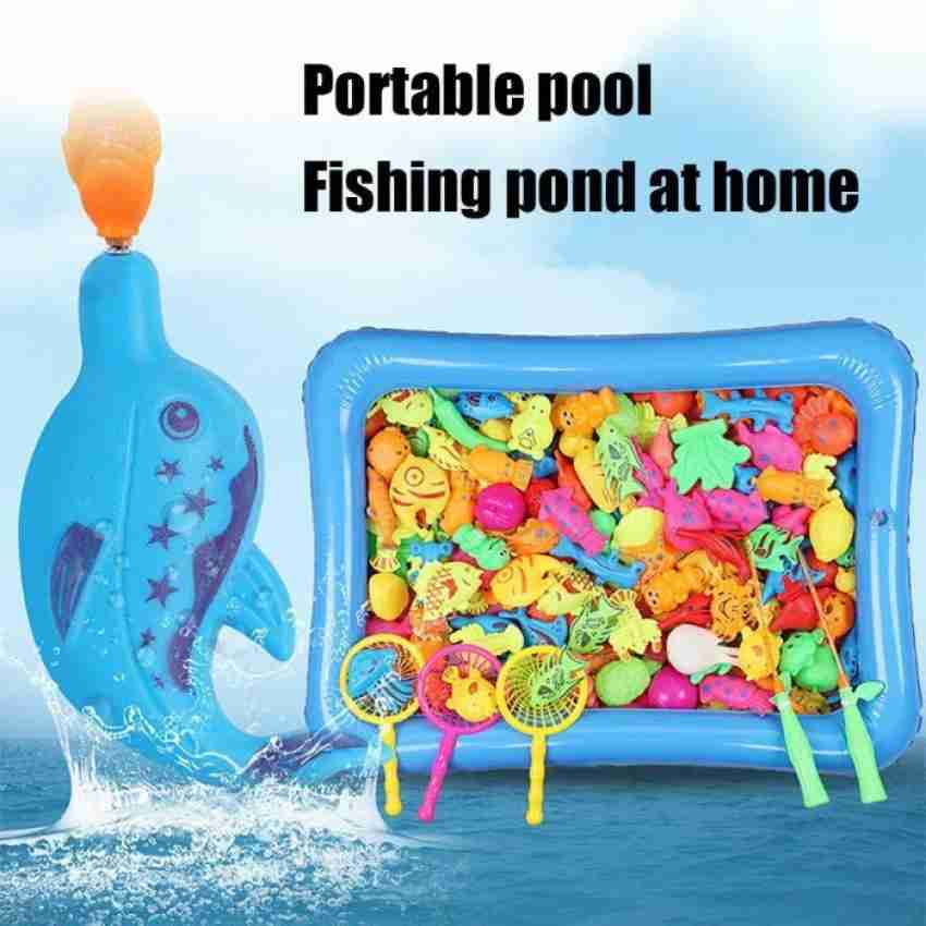 HornFlow Magnetic Fishing Game Bath Toy with Fishing Rod
