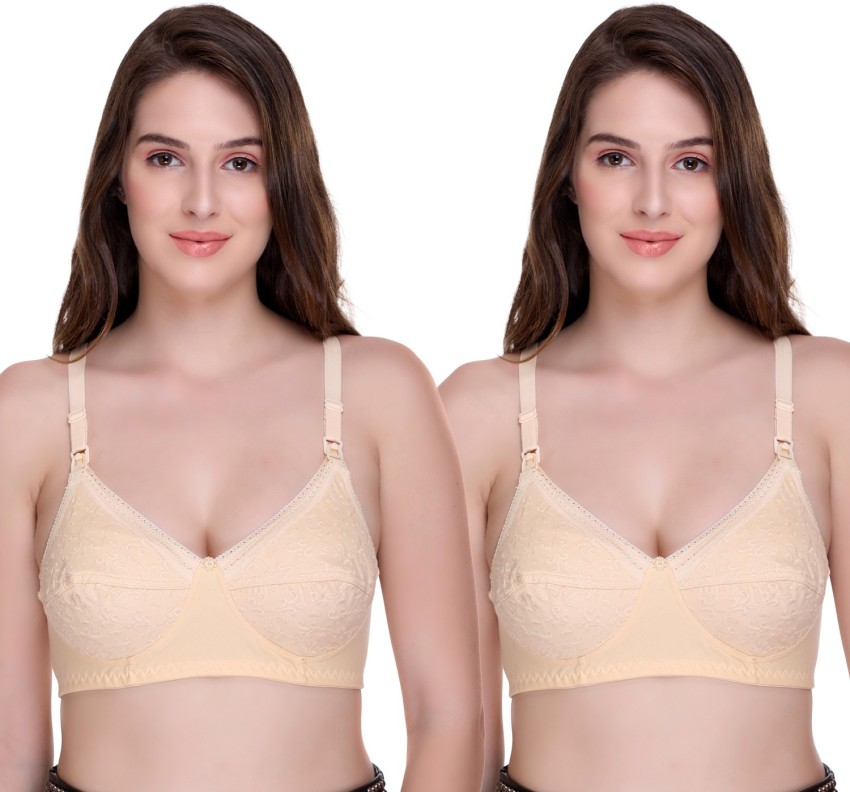 SONA Women's Cotton Breastfeeding Bra White – Online Shopping site