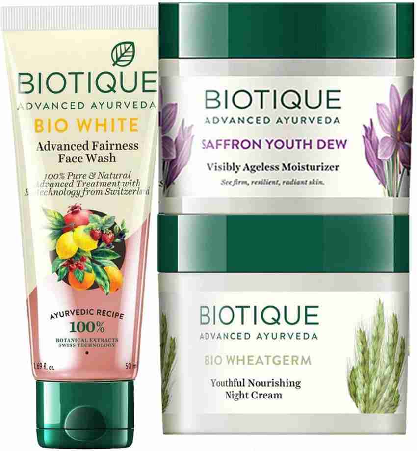 BIOTIQUE Skin Brightening Kit Bio White Face Wash 200ml Bio