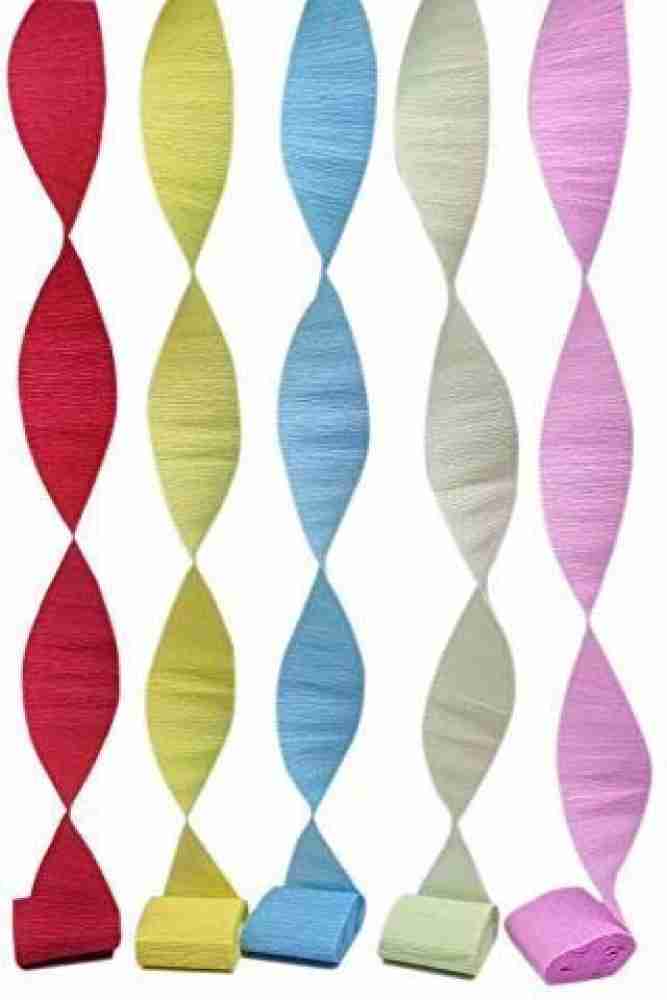snehatrends Party decor color full crepe paper rolls 1 inch width  multicolor pack of 12 Red, Yellow, White, Orange, Green, Pink, Purple, Blue  Paper Ribbon Price in India - Buy snehatrends Party