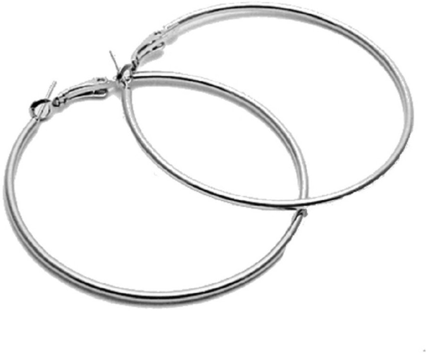 Big round silver earrings top