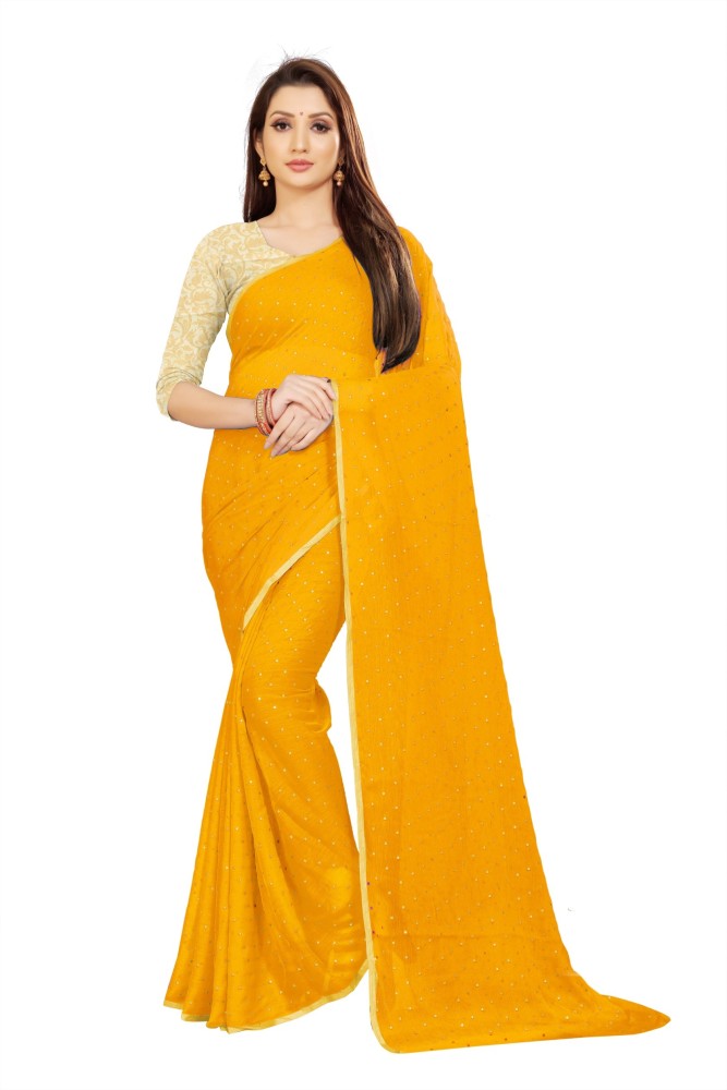 Plain chiffon saree on sale flipkart