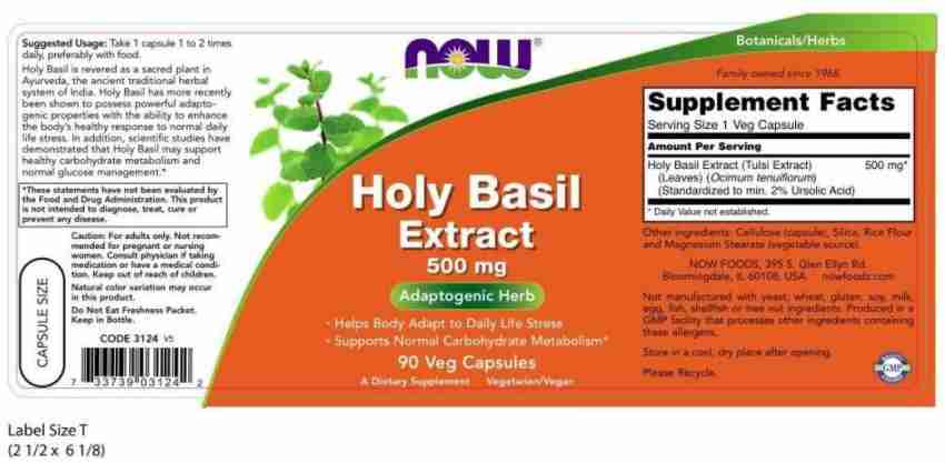 Now Foods Holy Basil Extract Price in India Buy Now Foods Holy