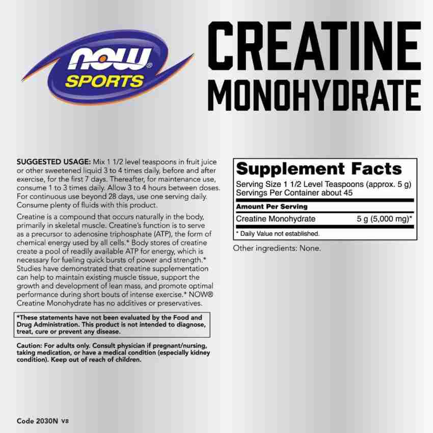 Now Foods Creatine Monohydrate Powder Price in India - Buy Now Foods Creatine Monohydrate Powder online at Flipkart.com