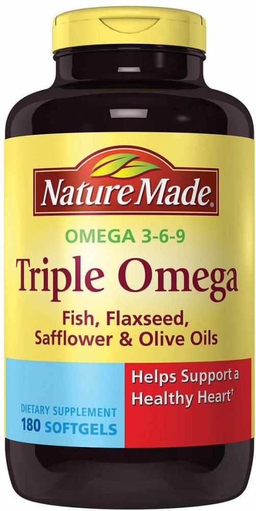 Nature Made Triple Omega Omega 3 6 9 Fish Flaxseed Safflower