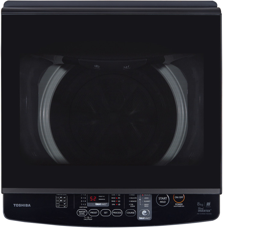 TOSHIBA 8 kg I-clean, 15-Minute Quick Wash, GREATWAVES Technology Fully  Automatic Top Load Washing Machine Grey Price in India - Buy TOSHIBA 8 kg  I-clean, 15-Minute Quick Wash, GREATWAVES Technology Fully Automatic