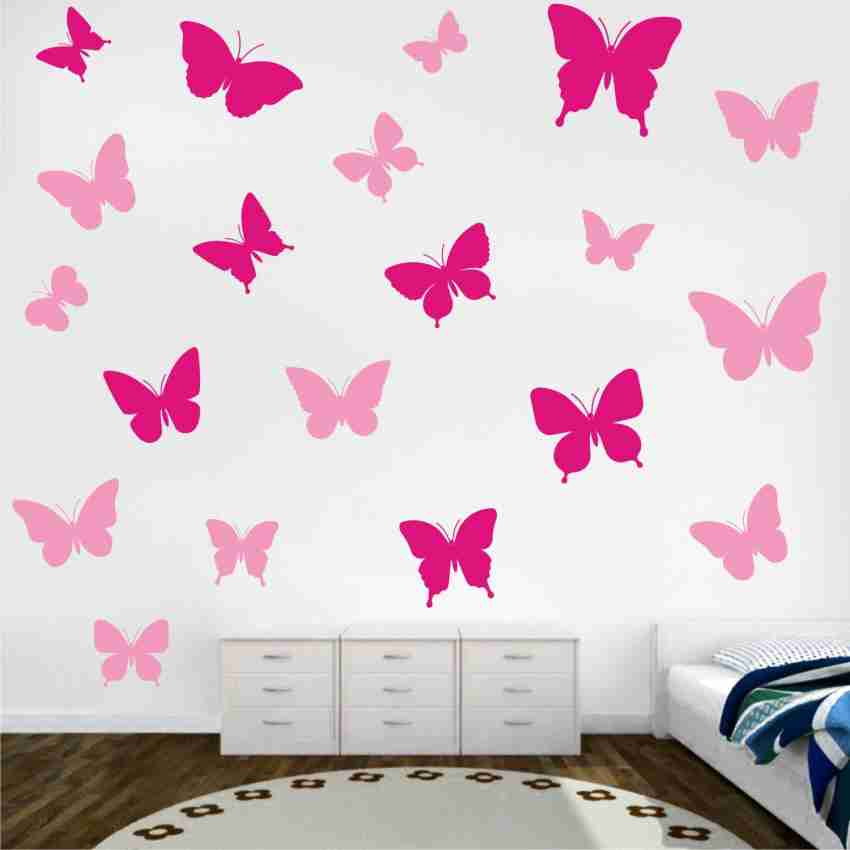 Maroon Butterfly Wall Decals, Nursery Stickers