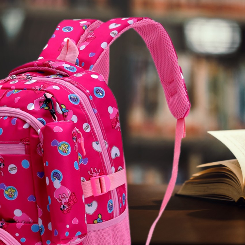 Printed Women Genie Camillia Pink School Backpack