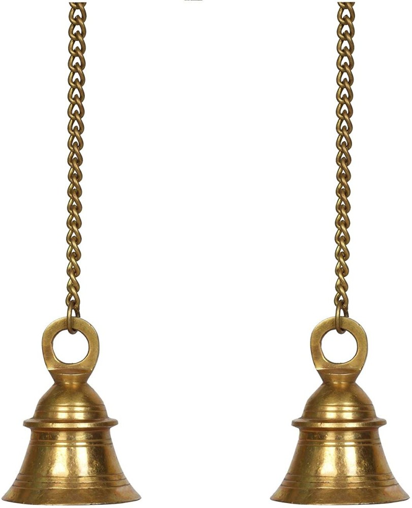 indian art valley Brass Wall Hanging Bells for Home Mandir, Bell 3 x 4  Inches Chain 20 Inches Brass Pooja Bell Price in India - Buy indian art  valley Brass Wall Hanging