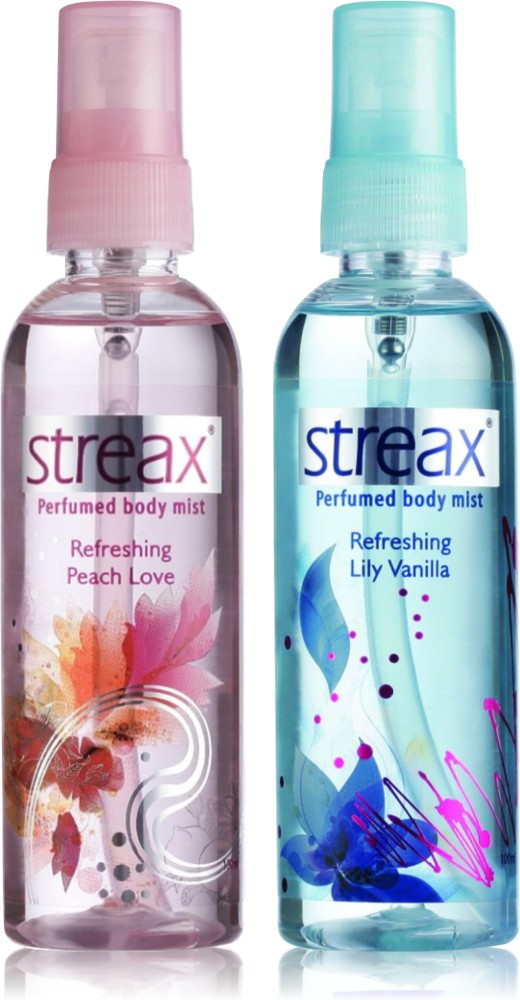 Buy Streax Perfume Body Mist Peach Love Lilliy Vanilla Pack of 2