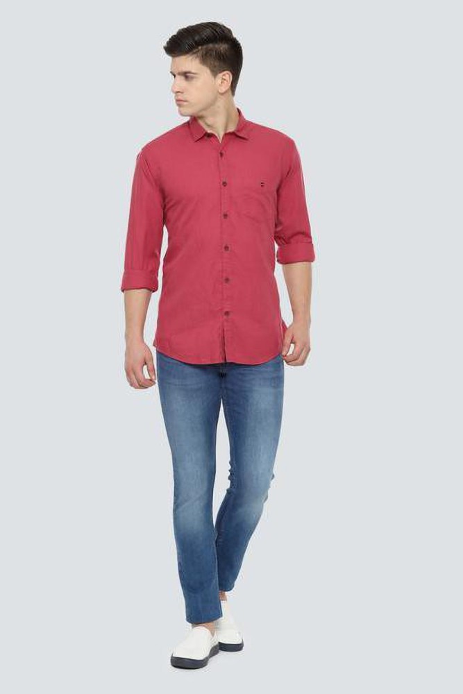 Louis Philippe Sport Men Printed Casual Red Shirt - Buy Louis