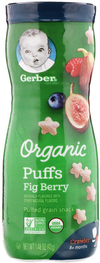 Gerber organic puffs fig berry 2025