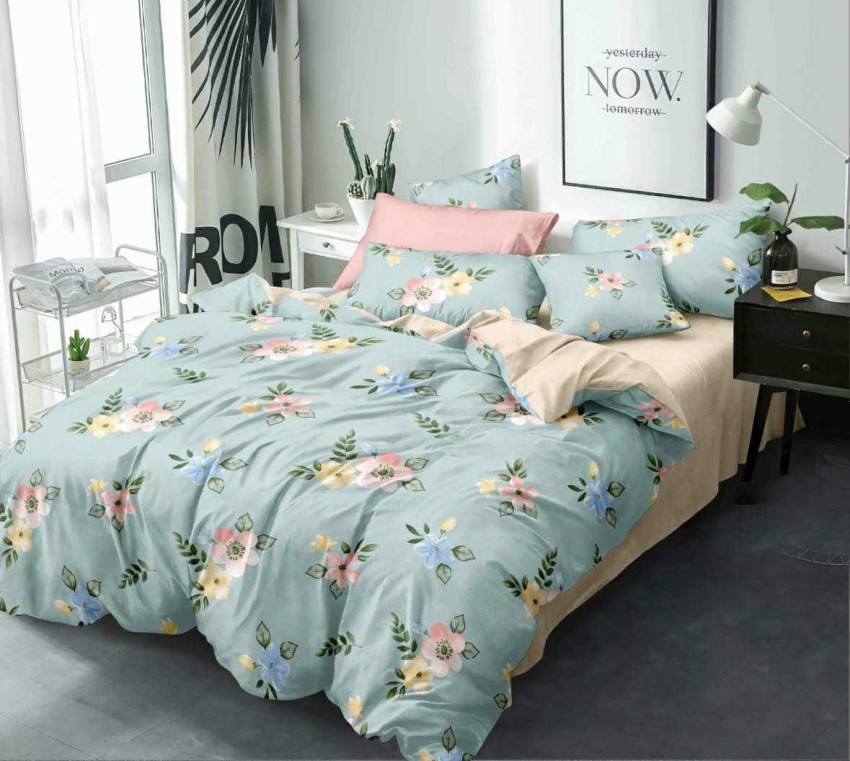 FLORENCE HOME 180 TC Cotton Double Floral Flat Bedsheet - Buy