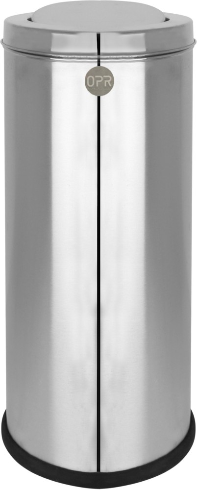 Stainless steel pedal bin, round – EKO: capacity 12 l