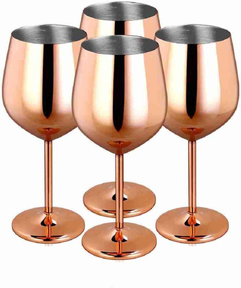 Pure Copper Wine Glass, Set of 2, Shatter Proof Glasses, Unbreakable Wine  Glass Goblets, Premium Gift for Men Women, Rose Gold Birthday Gift 