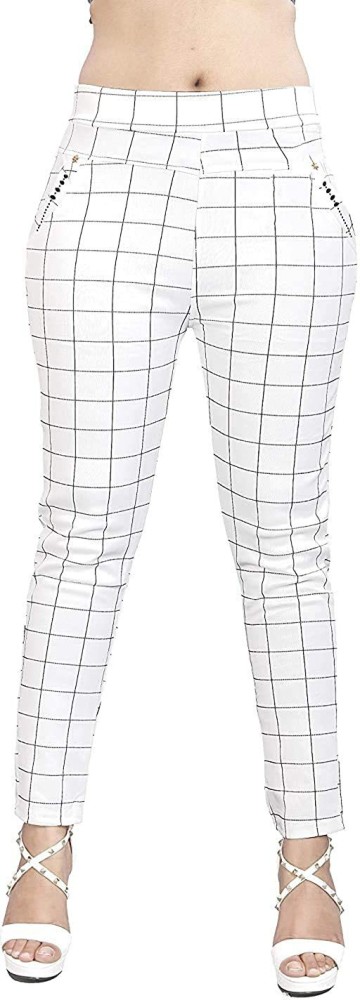 Nikki Relaxed Women Beige, Black, White Trousers - Buy Nikki