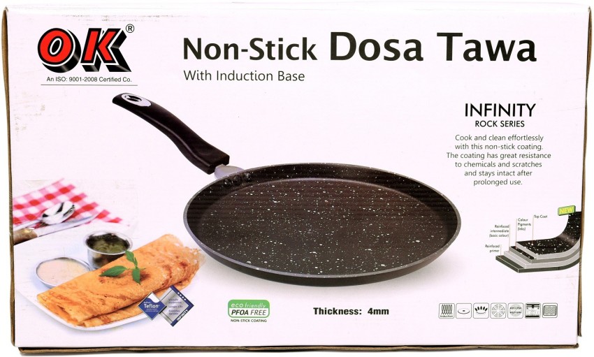 Prestige Omega Deluxe Induction Base Non-Stick Aluminium Flat Dosa Tawa,  280mm