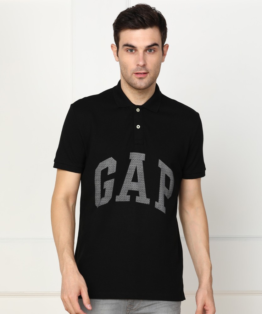 GAP Graphic Print Men Polo Neck Black T Shirt Buy GAP Graphic