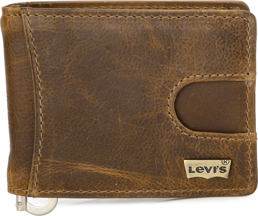 LEVI S Men Brown Genuine Leather Money Clip BROWN Price in India