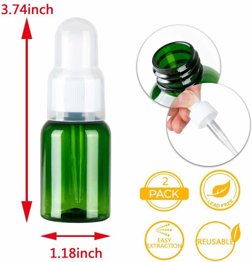 2pcs Glass Dropper Bottles, Essential Oil Dropper Bottle Clear