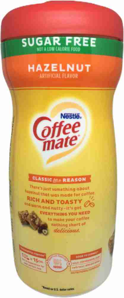 Powder Coffee Creamer, Sugar Free, Hazelnut, 10.2 oz (289.1 g)