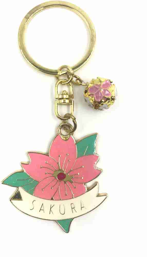 Cherry Blossoms Flower Embroidery Keychain