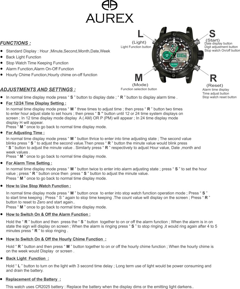 S shock watch store instructions