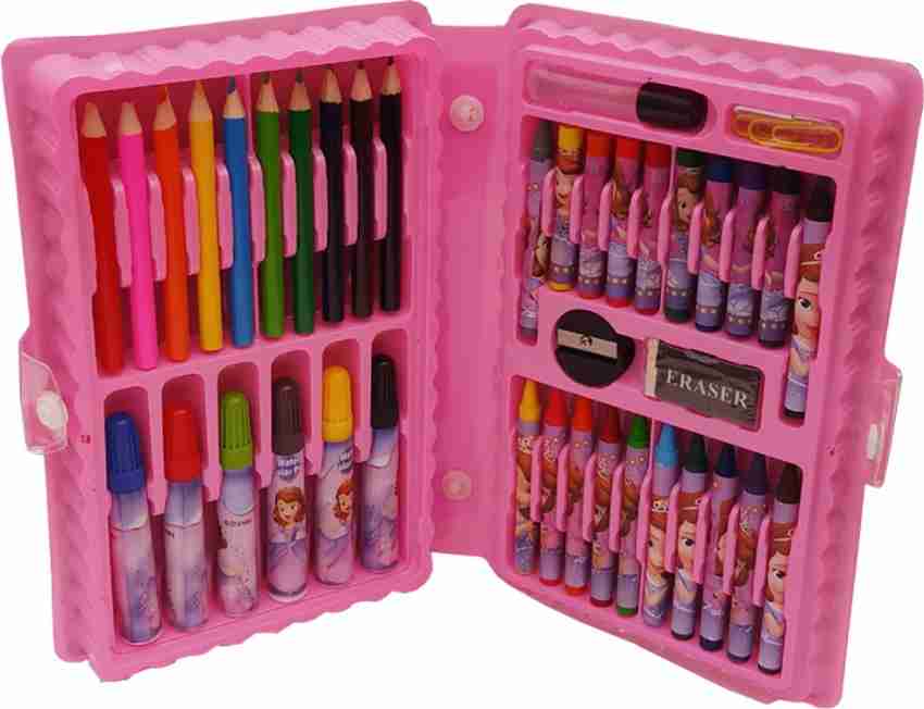 Buy 42pcs Pink Blue Kids Boys Girls Travel Coloring Colour Box