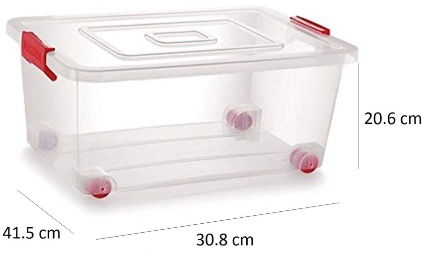 Clear Storage Container with Wheels, 52L, Sold by at Home