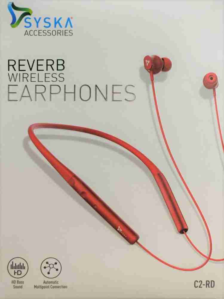 Syska C2 REVERB WIRELESS EARPHONE RED COLOR Bluetooth Gaming Price in India Buy Syska C2 REVERB WIRELESS EARPHONE RED COLOR Bluetooth Gaming Online Syska Flipkart