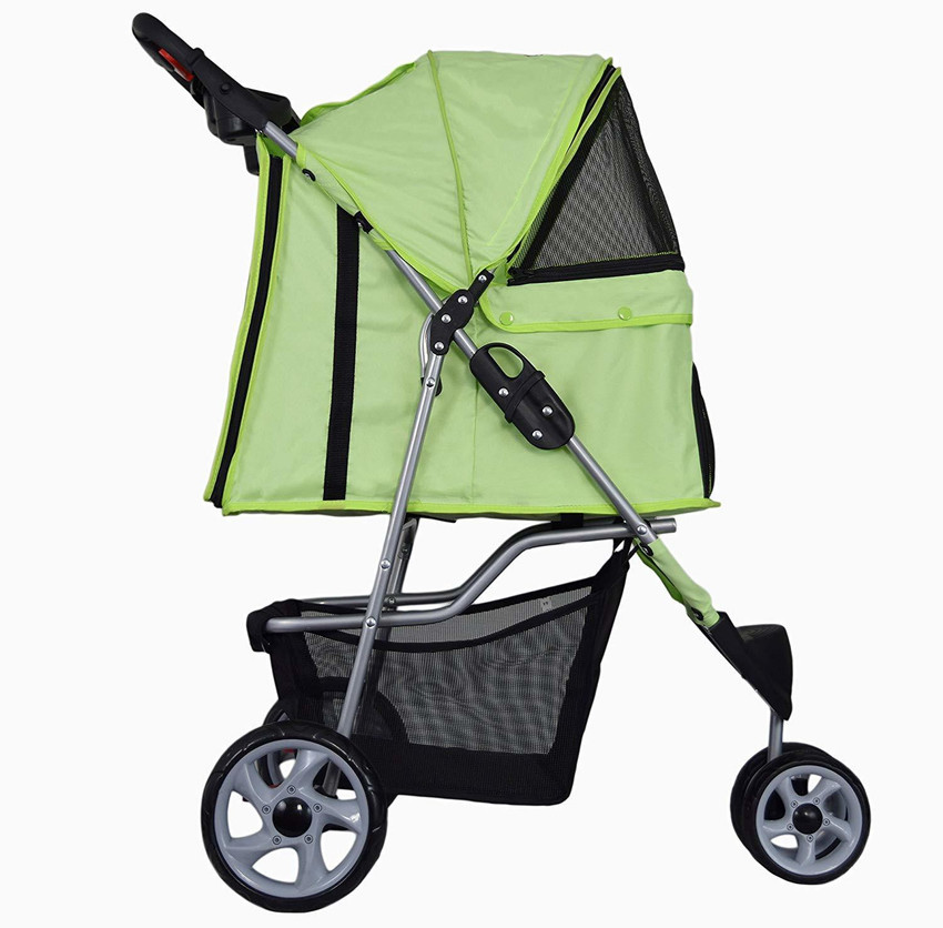 DogTrust Three Wheel Pet Stroller for Cat Dog and More Foldable