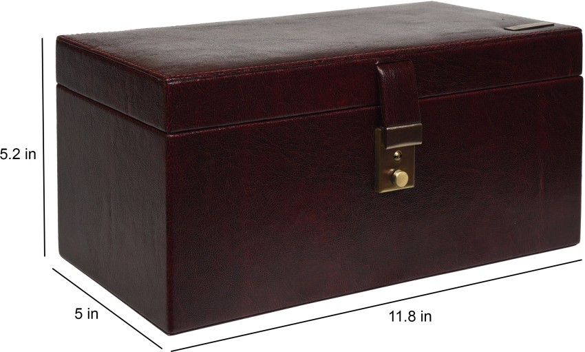 Buy ZINT Genuine Leather Brown Travel Jewelry Box Trinket Case Rings  Pendants Organizer Online at Low Prices in India 