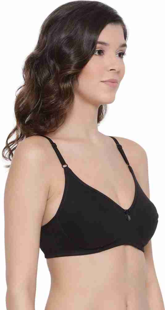 Lyra Padded Non-Wired Full Coverage Cami Bra (Pack of 2) - Black Skin