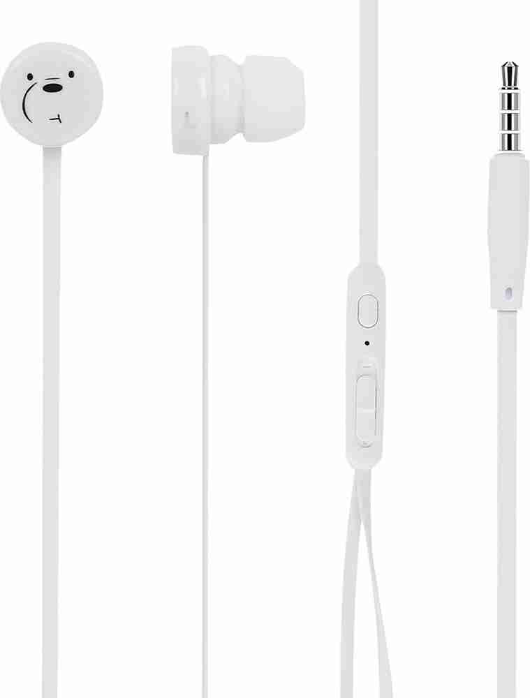 MINISO We Bare Bears In Ear Headphones with Free Storage bag Wired