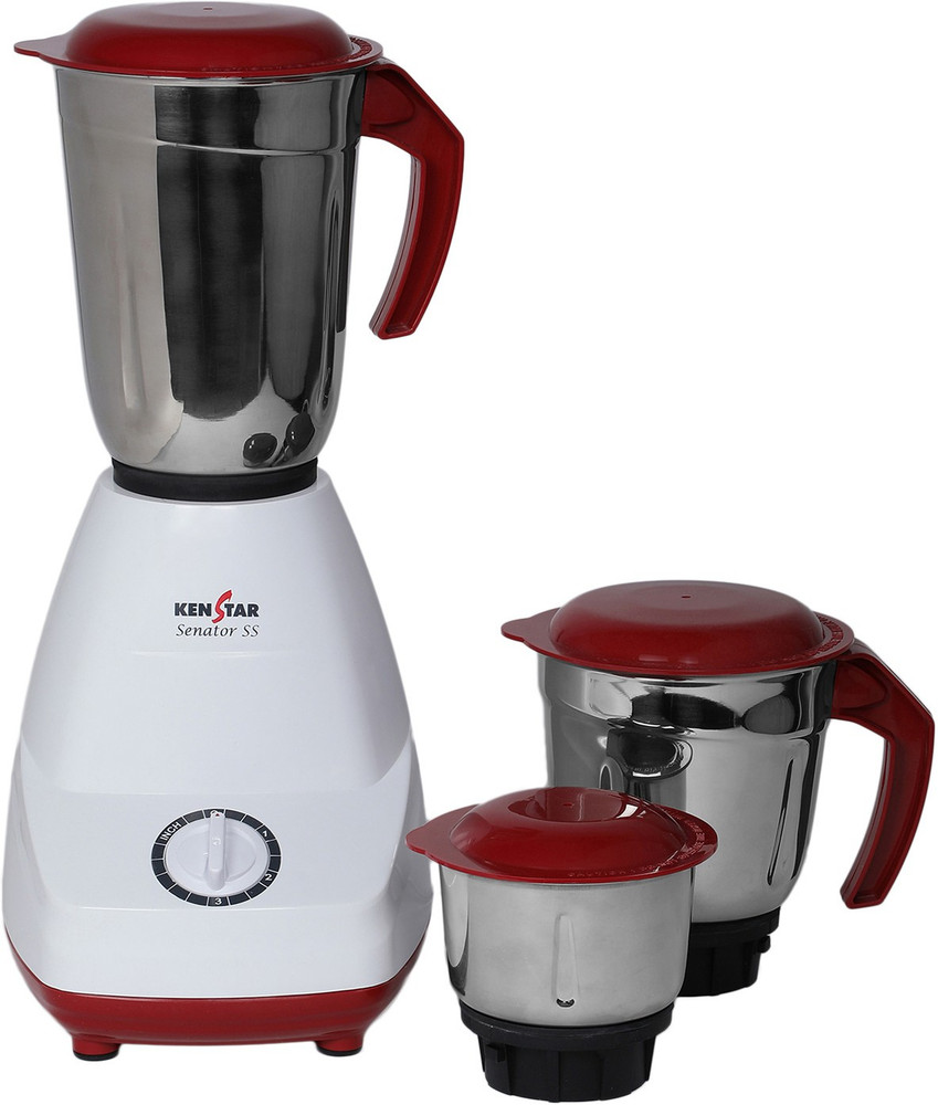 Kenstar Senator SS MG 500 W Mixer Grinder 3 Jars White Maroon