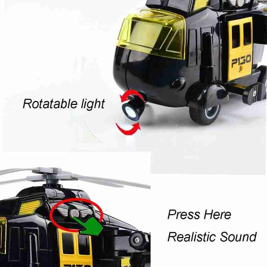ALLAMWAR Military Helicopter Airforce Airplane Toy with Hanging Basket Lights and Sounds for Kids Black Military Helicopter Airforce Airplane Toy with Hanging Basket Lights and Sounds for Kids Black B...
